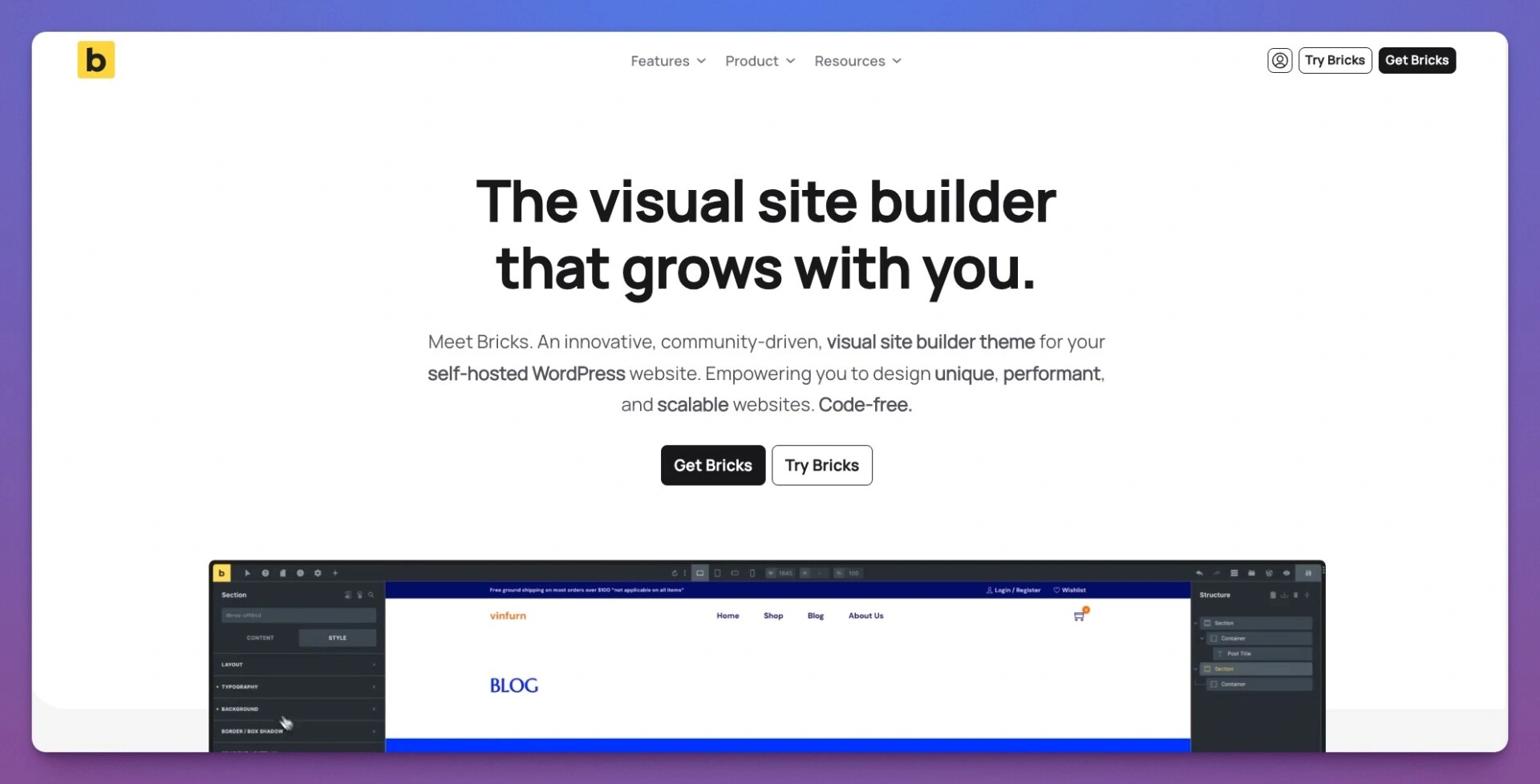 bricks builder screenshot